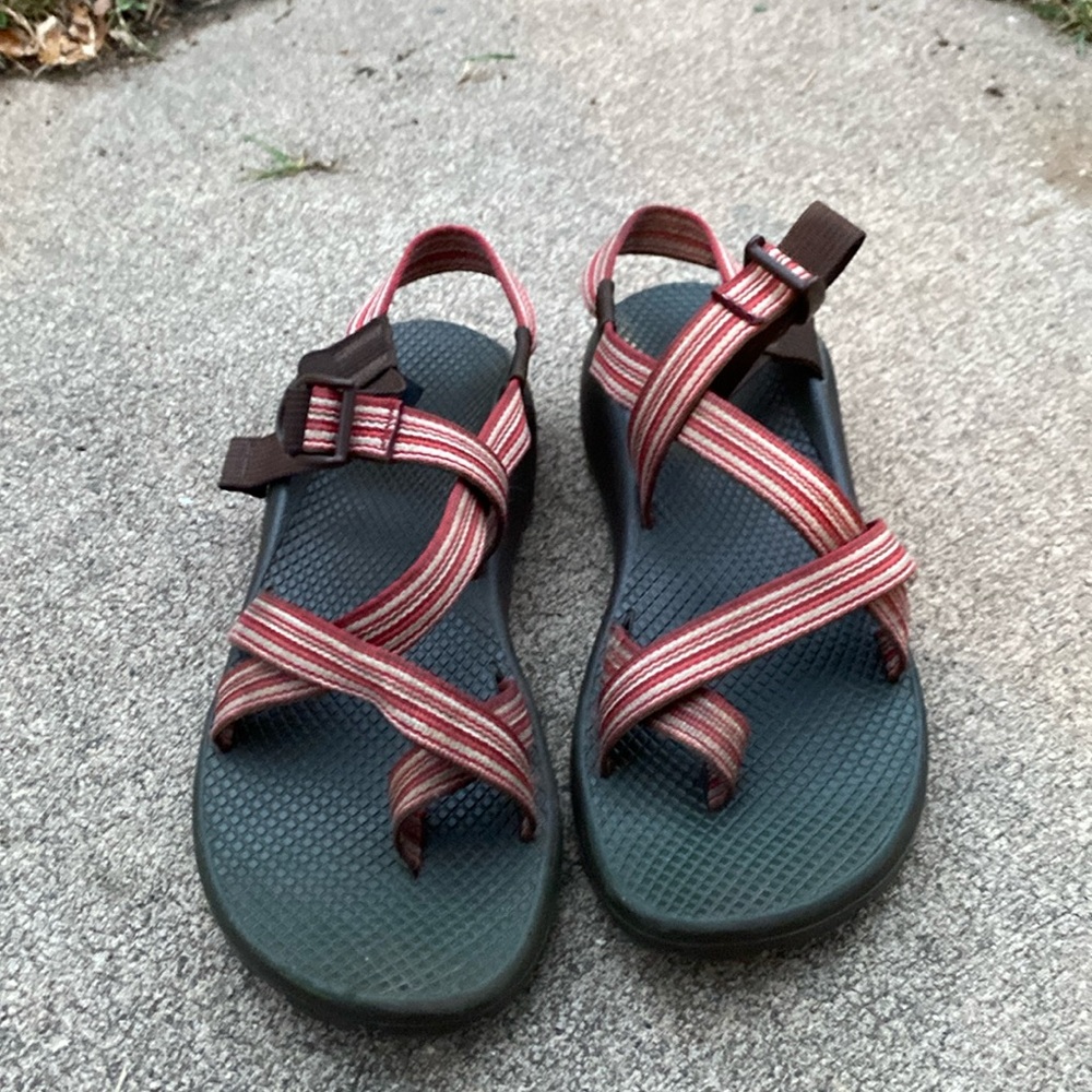 Chaco Red and Brown Strappy Sandals